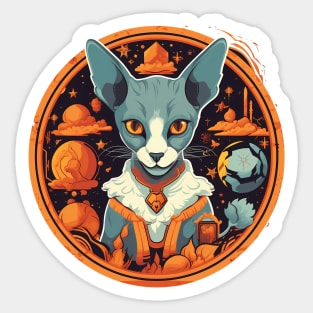 Cornish Rex Cat Halloween, Cat Lover Sticker